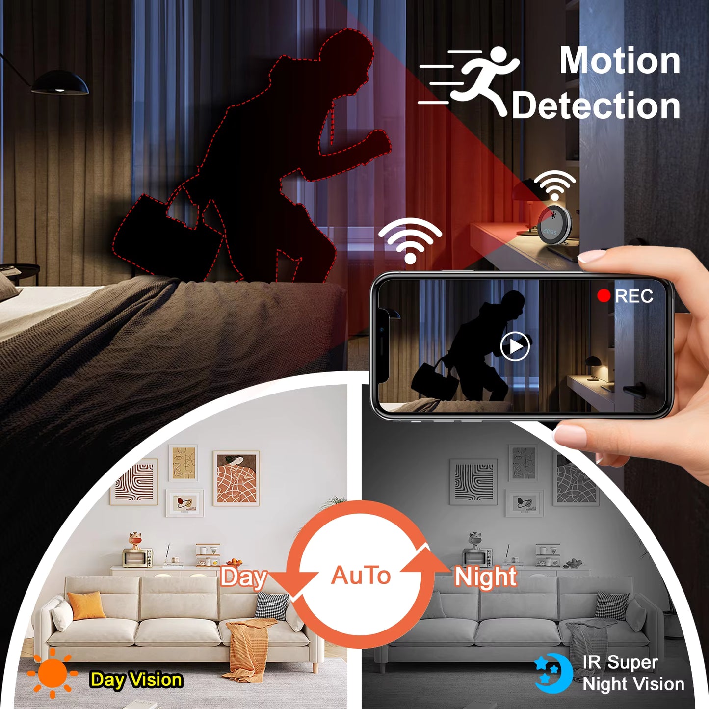 Mini klok spioncamera