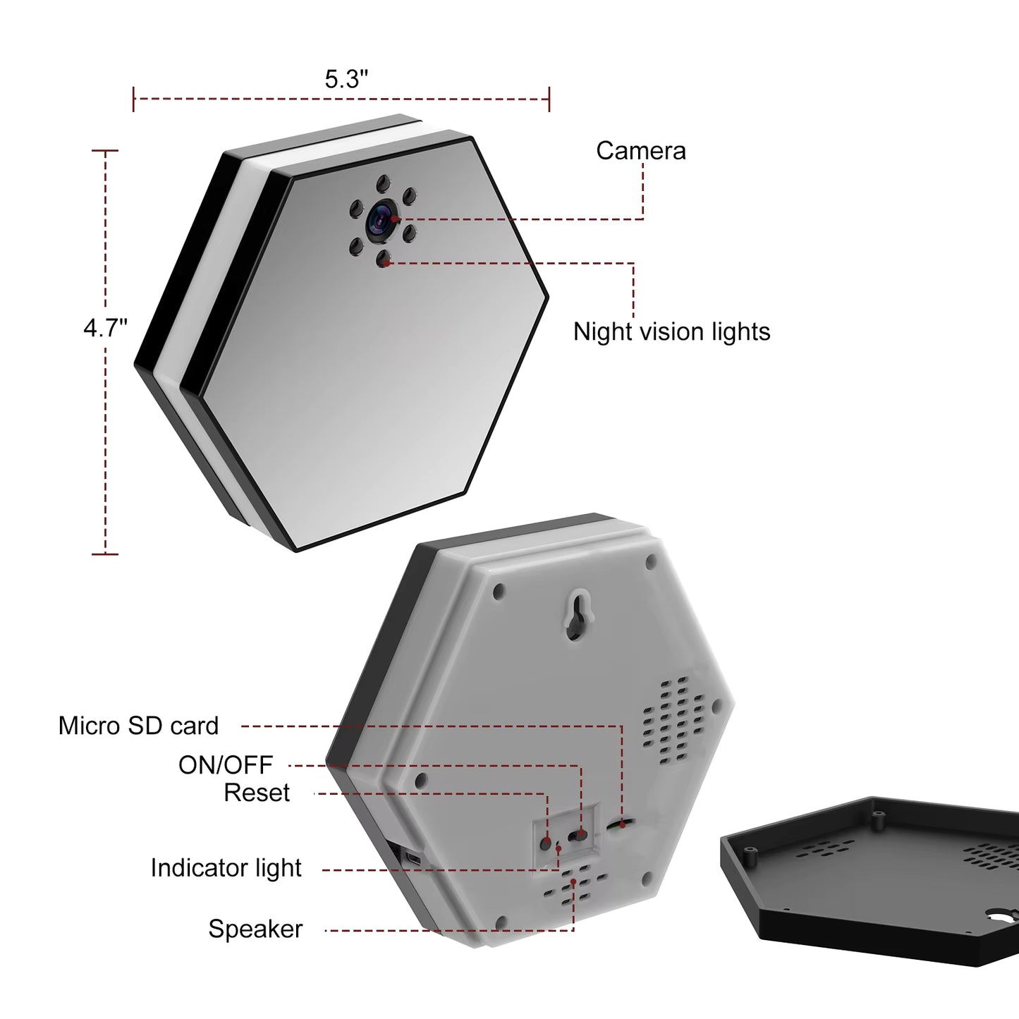 WiFi-beveiligingscamera met klok