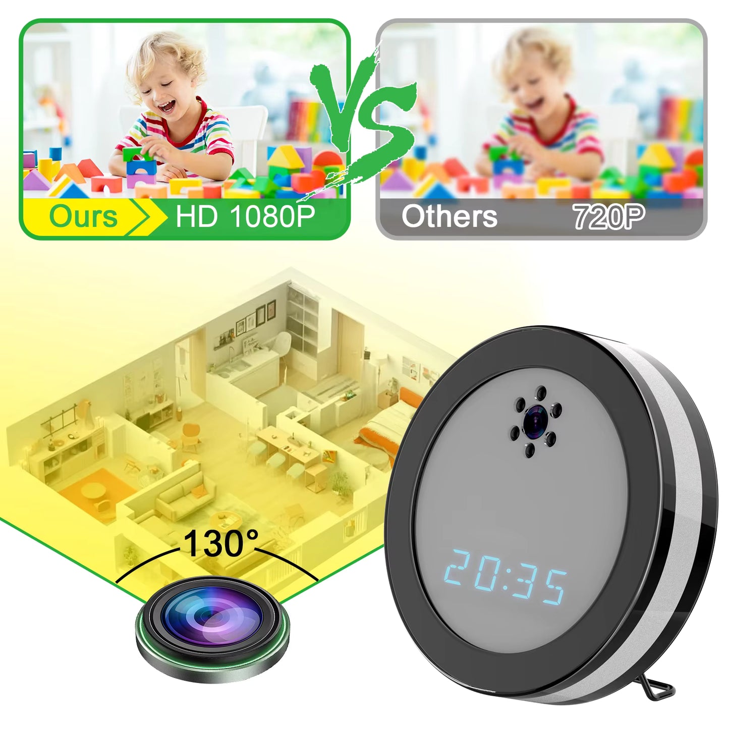 Mini klok spioncamera