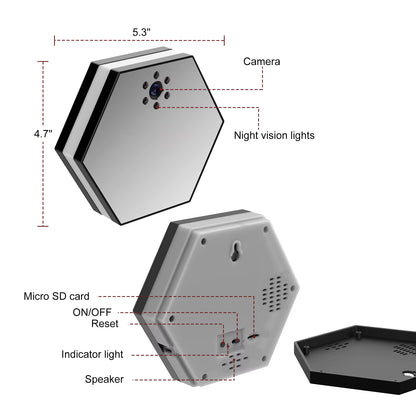 WiFi-beveiligingscamera met klok