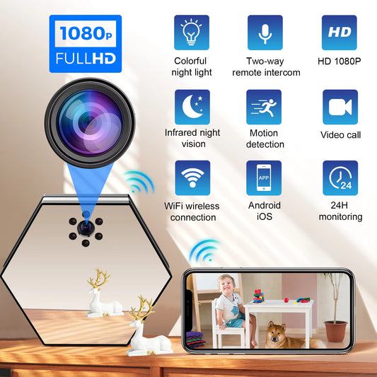 WiFi-beveiligingscamera met klok